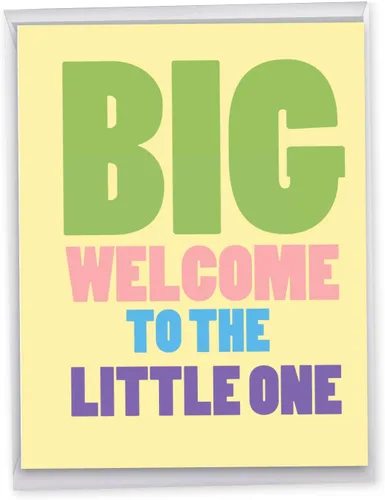 Vista 14 de NobleWorks, Divertida tarjeta de felicitación para bebé, tarjeta de embarazo con sobre, de todos nosotros (8.5 x 11 pulgadas), Big New Baby Congrats