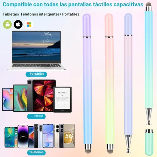 Vista 5 de Lápices ópticos para pantallas táctiles, 4 piezas de lápices ópticos de disco de alta precisión con tapa magnética, lápiz óptico 2 en 1 compatible