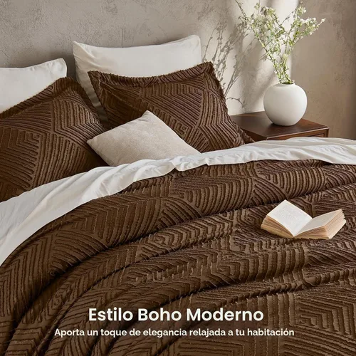 Vista 3 de JOLLYVOGUE Juego de edredón Queen de 7 piezas, cama bohemia copetuda en una Edredón ultra suave, certificado OEKO-TEX, para todas las estaciones
