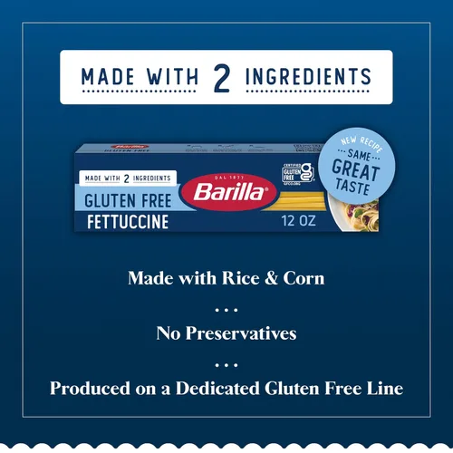 Vista 3 de BARILLA Pasta Fettuccine sin gluten, 12 onzas, pasta sin gluten sin OMG, hecha con 2 ingredientes