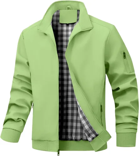 Vista 17 de Wizoat Chaqueta Bomber para Hombre Ligera Casual Cortavientos Chaquetas con Cremallera Abrigo