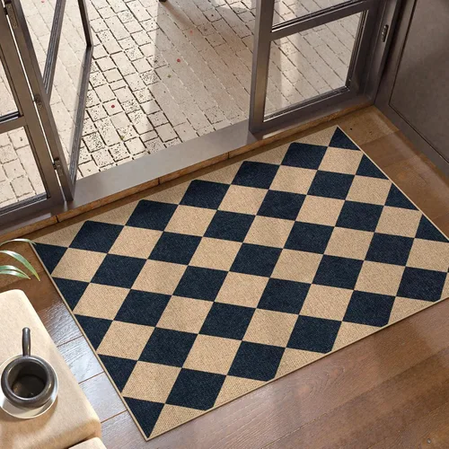 Vista 23 de Lahome Alfombra de yute a cuadros fácil 2'x3', alfombra pequeña para entrada, antideslizante, alfombra para la puerta delantera de la cocina