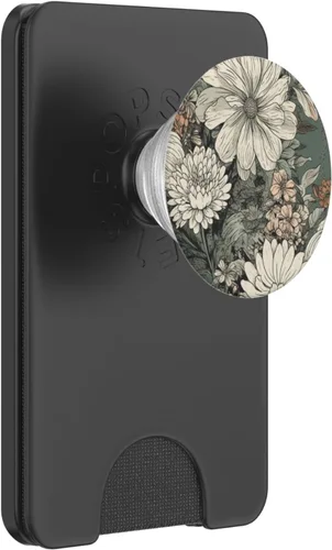Vista 7 de Flower Bouquet Floral Pattern Sage Green Con PopSockets de flores silvestres PopGrip intercambiables