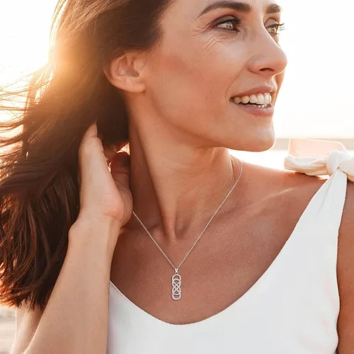Vista 2 de APOTIE Collar de infinito celta para mujer, plata de ley 925 con circonita cúbica, colgante infinito, joyería eterna, regalos para mujeres, novia