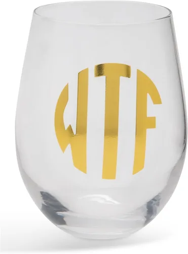 Vista 7 de BigMouth WTF & STFU Monogram Copas de vino