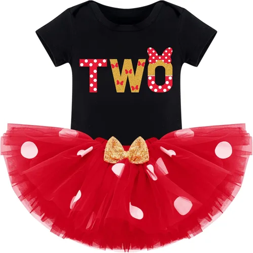 Vista 15 de IMEKIS Conjunto de Ropa de Cumpleaños de Ratón para Bebé Niña 1er 2do Cumpleaños Pelele Romper para Romper Tartas Falda Tutú Conjunto de Lunares