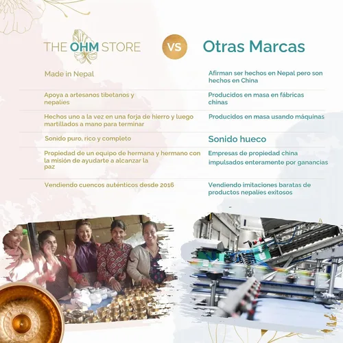 Vista 9 de Juego de cuencos tibetanos de Ohm Store — Cuenco de meditación Lingam martillado a mano — Yoga, equilibrio de chakras, atención plena, alivio