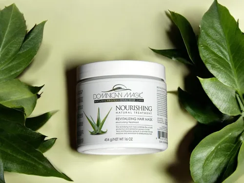 Vista 6 de Dominican Magic Mascarilla nutritiva revitalizada para el cabello, tarro de 16 onzas