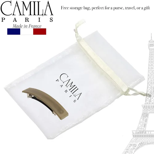 Vista 6 de Camila Paris CP3385 - Pinza de barrette de pelo francesa para niñas, cierre de metal gomizado beige, pinzas de pelo de agarre fuerte para mujeres
