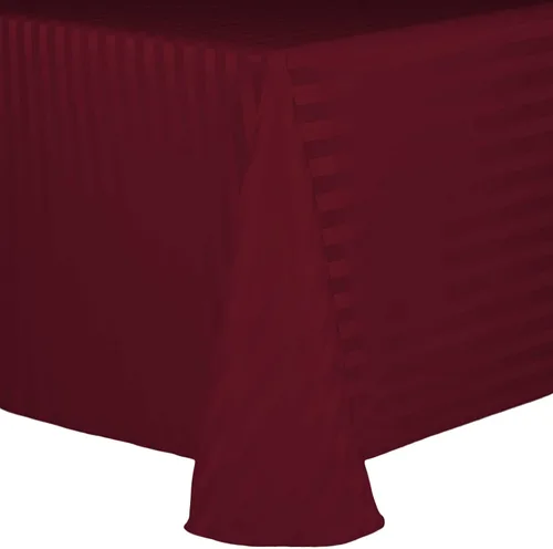 Vista 49 de Ultimate Textile Mantel ovalado de rayas satinadas (59.8 x 83.9 in), color marrón oscuro Espresso
