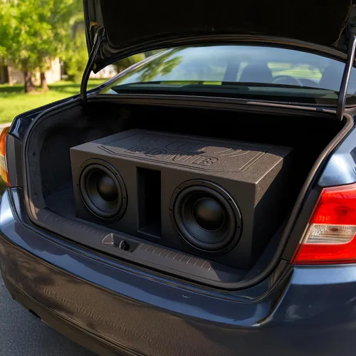 Vista 4 de QPower - Caja de subwoofer con doble ventilación de 12 pulgadas, sistema de subwoofer con puerto, color negro, accesorios para sistemas de audio