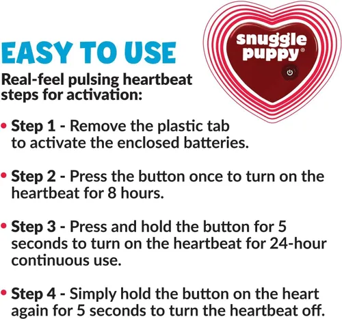 Vista 4 de Snuggle Puppy - Juguete original para cachorros con pulso y paquete de calor de sensación real, ayuda calmante para dormir para la ansiedad