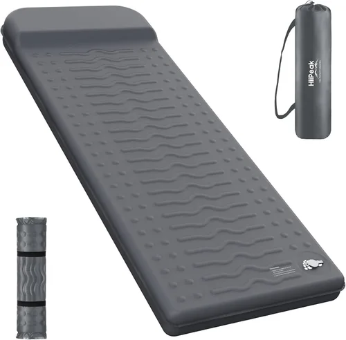 Vista 7 de HiiPeak Memory Sleeping Pad, Compact 3" Thick Foam Sleeping Mats with Pillow, 9.5 R-Value Insulated Camping Mattress Pad, Easy Inflate & Deflate