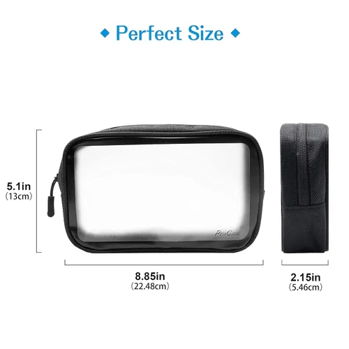 Vista 4 de ProCase Paquete de 2 bolsas de aseo de viaje con cepillo de dientes eléctrico, estuche de viaje duro