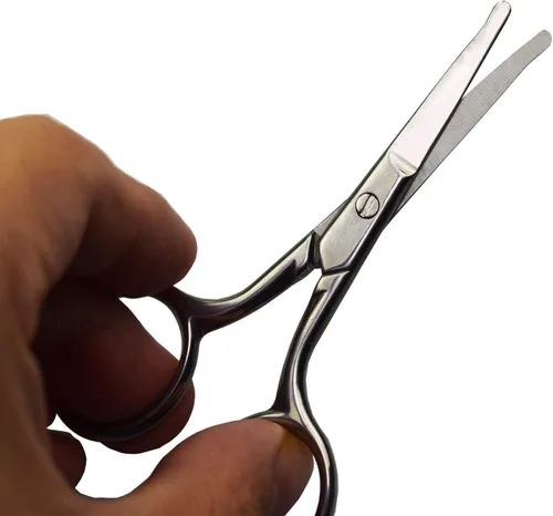 Vista 5 de Tijeras profesionales de aseo de seguridad para cuidado personal, depilación facial y recorte de cejas de nariz y oreja, tijeras de punta recta fina