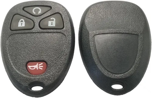 Vista 2 de Carcasa para llave de automóvil con control remoto sin llave para GM GMC, Chevrolet, Chevy, Buick, 4 botones de repuesto con almohadilla de botón