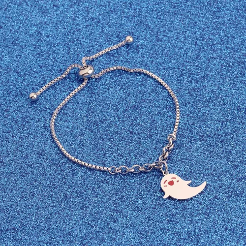 Vista 5 de WUSUANED Lindo collar de fantasma Hu Tao Ghost Shape Jewelry Halloween Cosplay regalos para los amantes del anime del juego