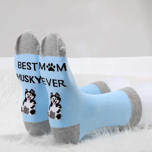 Vista 3 de MBMSO Husky Mom Sock Funny Husky Gift 2 pares Best Husky Mom Ever Sock Lover Gift