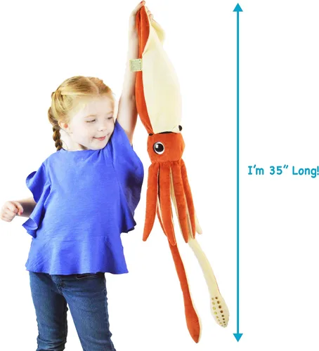 Vista 3 de TigerHart Shubert The Squid - Calamar de peluche grande de 35 pulgadas