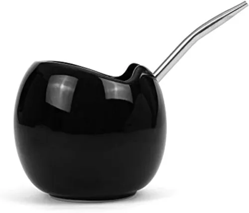 Vista 3 de Ceramic Mate - Juego de calabaza y bombilla – Calabaza de yerba mate – Taza mate fácil de limpiar, popote de filtro para té de yerba mate y bebidas