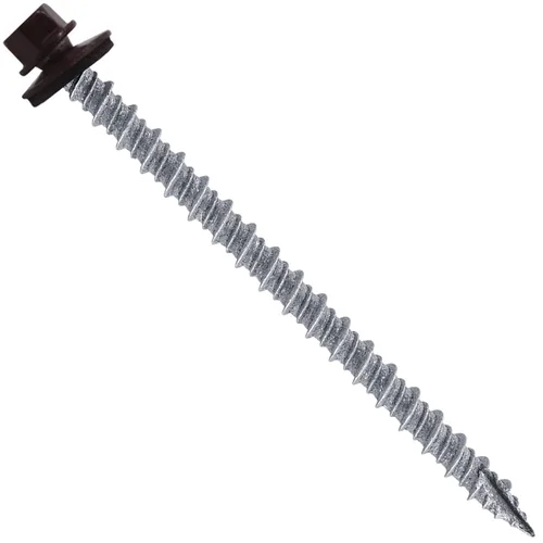 Vista 169 de Tornillos para techos de metal gris ABC 10 x 1 - Cabezal hexagonal - Arandela EPDM - Arandela de arranque automático/roscado - 1 bolsa - 250