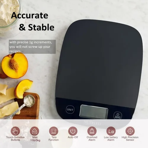 Vista 2 de Báscula de alimentos para básculas de cocina, digital, pesa gramos y onzas, báscula de repostería precisa para pérdida de peso, cocina, café, dieta