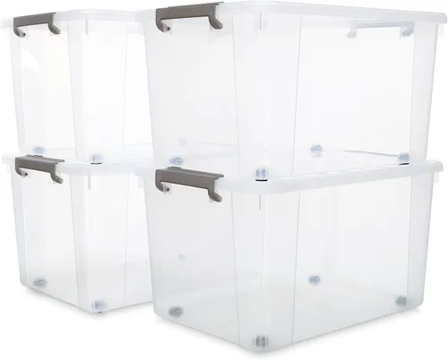 Vista 16 de Citylife - Paquete de 2 cubos de almacenamiento de plástico transparente