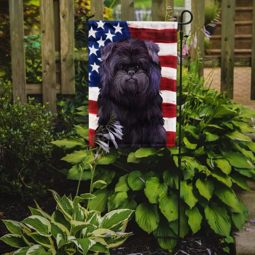 Vista 2 de Caroline's Treasures CK6382GF Affenpinscher - Bandera estadounidense tamaño jardín, tamaño de jardín, multicolor