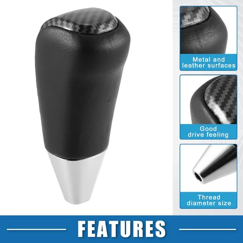 Vista 3 de Pomo de palanca de cambios para Toyota Land Cruiser 2016-2021 4Runner 2003-2021 Tundra 2008-2021, patrón de fibra de carbono, color negro