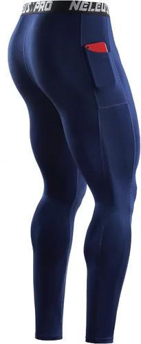 Vista 6 de NELEUS Pantalones de compresión Dry Fit para hombre con bolsillo para teléfono