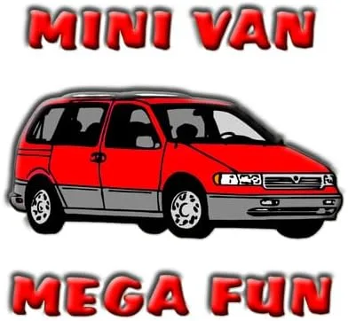 Vista 3 de CafePress Minivan Mega Fun T Shirt Men's 100% Cotton, Classic Graphic T Shirt Black