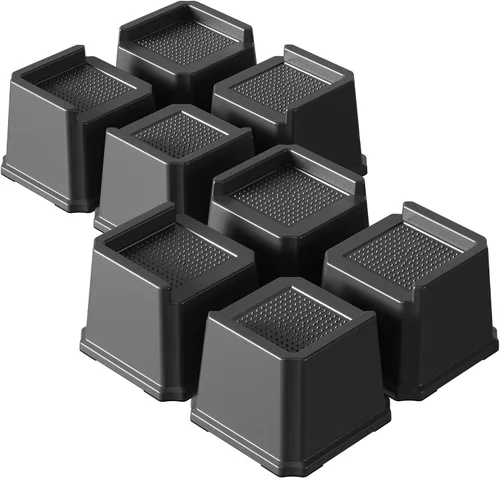 Vista 17 de Paquete de 9 elevadores de cama de 3 pulgadas resistentes para muebles que se adaptan a ruedas de cama, sofá, mesa y sofá, color negro For Wheels
