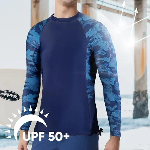 Vista 3 de MXDC SPORT Camisas de manga larga para hombre, protección solar UV UPF 50+, secado rápido, protección solar UV
