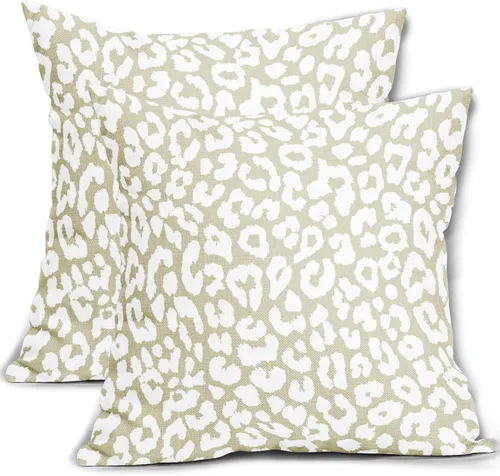 Vista 26 de Juego de 2 fundas de almohada con estampado de leopardo negro de 16 x 16 pulgadas, diseño de animal de guepardo, chinoiserie, fundas de almohada