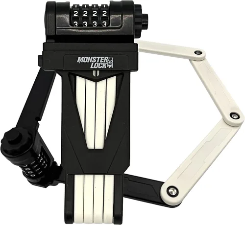 Vista 9 de Monster - Candado plegable para bicicleta, acero endurecido antirrobo, resistente al óxido, plegable, compacto, de alta seguridad, para bicicleta