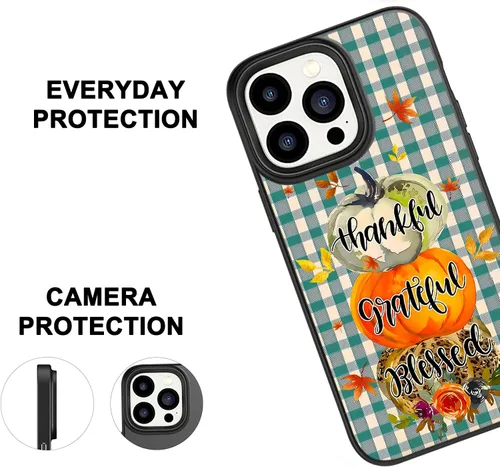Vista 2 de Thankful Grateful Blessed Fall Pumpkins Thanksgiving Plaid Funda para iPhone 16, 15, 14, 13, 12, 11 Pro Max, Galaxy S25 S24 S23 S22 S21 FE Plus A16