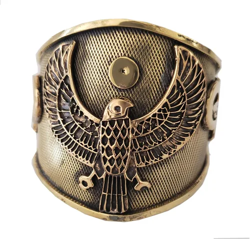 Vista 4 de kemet art Brazalete de bronce egipcio