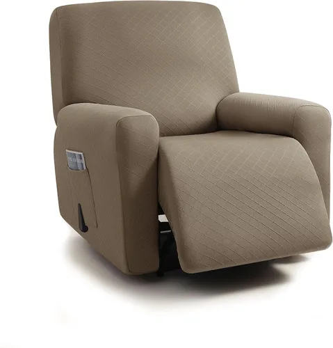 Vista 19 de ULTICOR Fundas para sofá reclinable de 8 piezas con diseño de jacquard cuadrado, fundas elásticas para sofá reclinable de 3 cojines, gruesas, suaves