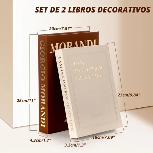 Vista 2 de Libros Decorativos - Libro Falso Moderno para Decoración, Caja de Almacenamiento de Libros Falsos para Mejorar Tu Mesa de Centro, Entrada, Comedor