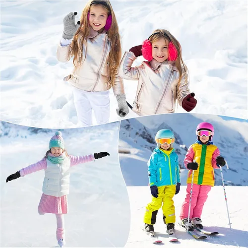 Vista 7 de Coume 4 pares de guantes de punto para pantalla táctil de invierno para niños