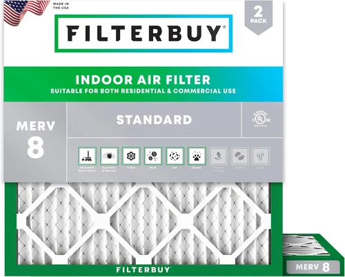 Vista 30 de Filterbuy Filtro de aire MERV 8 de 8 x 14 x 1 pulgadas para defensa contra el polvo y las alergias (paquete de 2), filtros electrostáticos plisados