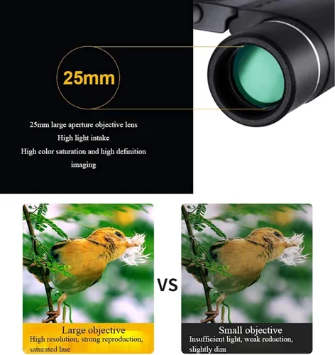 Vista 4 de 10 25 Binoculares Pequeños Compacto Mini Telescopio Bolsillo Plegable Ligero De Alta Potencia Súper Transparente Impermeable Para Observación D