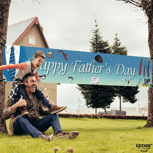 Vista 6 de KatchOn, Cartel de feliz día del padre – XL, 120 x 20 pulgadas Cartel del Día del Padre para decoración del día del padre para fiesta Telón