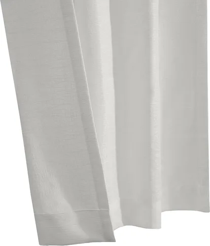 Vista 4 de Loft Living Davos Textered Jacquard - Cortina de doble cabezal de 52 x 84 pulgadas, color blanco roto