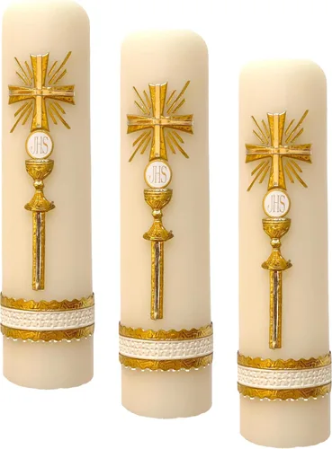 Vista 6 de Custodia Cruz Vela Oración Misa Jesús Cirio Hecho a Mano Vela Custodia