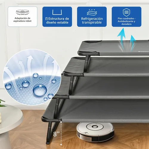 Vista 4 de ABCPET Cama elevada refrescante para perros, cama elevada para perros para exteriores, camas impermeables para mascotas, cuna estable y fácil