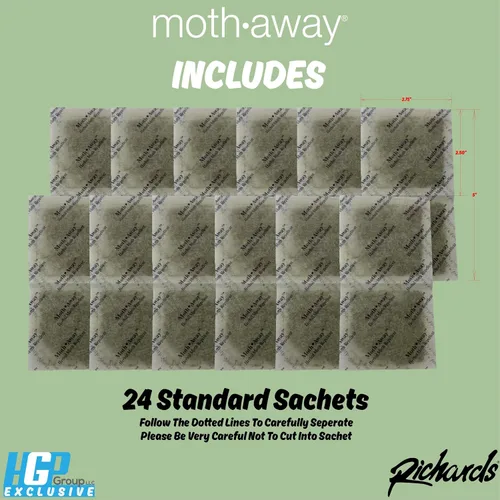 Vista 6 de Richards Homewares Moth Away - Repelente natural no tóxico a base de hierbas, 24 bolsitas