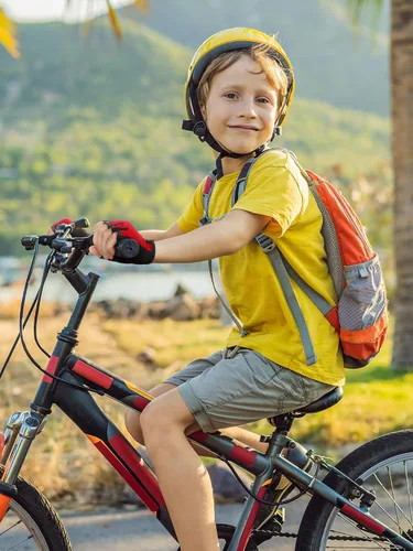 Vista 4 de 3 pares de guantes de bicicleta para niños, guantes de entrenamiento sin dedos de medio dedo, gel antideslizante para bicicleta y motocicleta