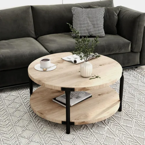 Vista 35 de KEVINSPACE Mesa auxiliar negra con borde dorado en la parte inferior, mesa de centro redonda para espacios pequeños, mesa auxiliar de madera mesita