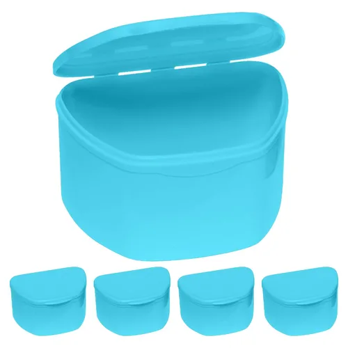Vista 11 de Paquete de 5 cajas de dentaduras postizas, caja dental para dientes artificiales, protector bucal, protector nocturno, protectores de encías